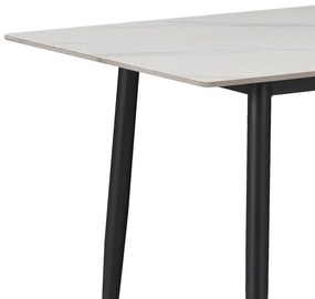 Σετ Τραπεζαρίας Gustas-Renish 5 τμχ λευκό μαρμάρου sintered stone-μπουκλέ γκρι 120x60x75εκ 120x60x75 εκ.