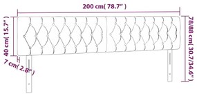 Κεφαλάρι Κρεβατιού LED Ροζ 200x7x78/88 εκ. Βελούδινο - Ροζ