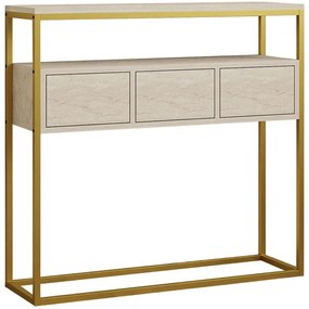 Κονσόλα Guarda 495SSE1908 90x34x70cm Travertine Beige Μοριοσανίδα, Μελαμίνη