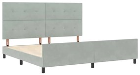 vidaXL Σκελετός Κρεβατιού Ανοιχτό γκρι 200 x 200 cm Βελούδο