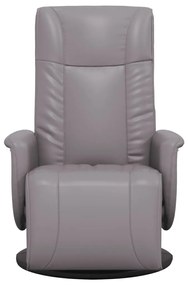 vidaXL Πολυθρόνα Ανακλινόμενη με Υποπόδιο Γκρι από Συνθετικό Δέρμα