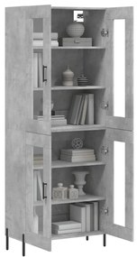 vidaXL Ντουλάπι Γκρι Σκυροδέματος 69,5x34x180 εκ. Επεξεργασμένο Ξύλο