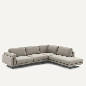 Γωνιακός καναπές με σεζλόνγκ από βελούδο chenille, César