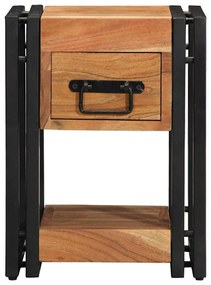 vidaXL Κομοδίνο με συρτάρι Καφέ 30 x 30 x 40 cm Μασίφ ξύλο ακακίας