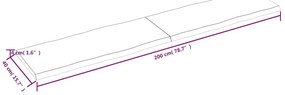 Επιφ Τραπεζιού Αν Καφέ 200x40x(2-4)εκ.Ακατέργ. Μασίφ Ξύλο Δρυός - Καφέ