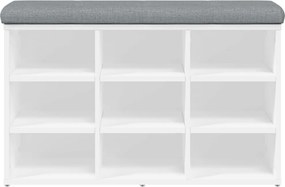 vidaXL Παγκάκι Παπουτσιών Λευκό 82 x 32 x 50 εκ. από Τεχνητό Ξύλο