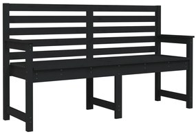 vidaXL Παγκάκι Κήπου Μαύρο 159,5x48x91,5 εκ. από Μασίφ Ξύλο Πεύκου