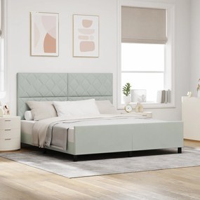 vidaXL Σκελετός Κρεβατιού Ανοιχτό γκρι 180 x 200 cm Βελούδο