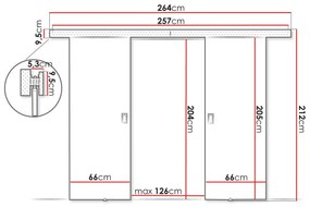 Συρόμενες πόρτες Dover 198, 33 kg, Craft δρυς, Πλαστικοποιημένη μοριοσανίδα, Καφέ, Αλουμίνιο | Epipla1.gr