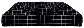 Μαξιλάρι Παλέτας Μαύρο Καρό 120 x 80 x 12 εκ. Υφασμάτινο - Πολύχρωμο