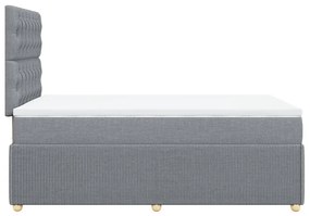 Κρεβάτι Boxspring με Στρώμα Ανοιχτό Γκρι 120x200 εκ. Υφασμάτινο - Γκρι