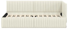 vidaXL Κρεβάτι Γωνίας με κεφαλάρι Κρεμ 90 x 190 cm Βελούδο