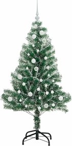 vidaXL Τεχνητό Δέντρο Χριστουγέννων με Χιόνι και Φώτα LED 150 cm