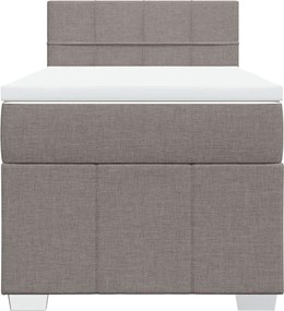 vidaXL Κρεβάτι Boxspring με Στρώμα Taupe 90x190 εκ.Υφασμάτινο