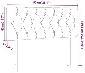Κεφαλάρι Κρεβατιού LED Μαύρο 90x7x78/88 εκ. Βελούδινο 3121986