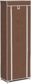 Υφασμάτινη παπουτσοθήκη με κάλυμμα 57 x 29 x 162 cm Καφέ