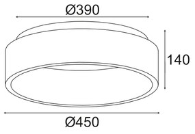 ΟΡΟΦΗΣ Φ/Σ LED 36W CCT 3670LM ΛΕΥΚΟ ΜΕΤΑΛΛΙΚΟ D45XH14CM APOLLO