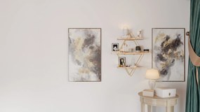 Ράφι Τοίχου Χρυσό / Καφέ PRIZMA 60x60x16