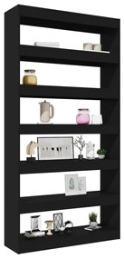 vidaXL Βιβλιοθήκη/Διαχωρ. Χώρου Μαύρο 100x30x198 εκ Επεξεργασμένο Ξύλο