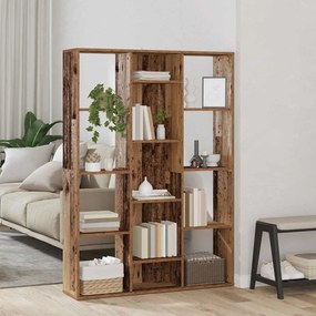 vidaXL Διαχωριστικό/Βιβλιοθήκη Παλιό Ξύλο 100x24x140εκ από Μοριοσανίδα
