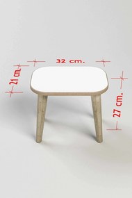 Σκαμπό Λευκό LETRA 32x21x27