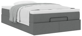 vidaXL Οθωμανικό κρεβάτι με στρώμα Σκούρο γκρι 120x200cm ύφασμα