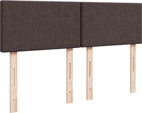 vidaXL Κρεβάτι Boxspring με Στρώμα Σκούρο Καφέ 140x200 εκ Υφασμάτινο