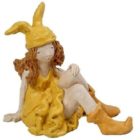 Διακοσμητικό Αγαλματίδιο ZAX205 17x19x12cm Yellow Espiel Polyresin