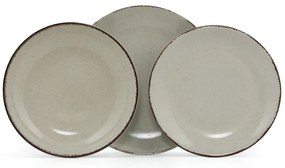 Σερβίτσιο Πιάτα Φαγητού (Σετ 18Τμχ) 710KTP3381 Olive Green Hermia 18 τμχ Πορσελάνη