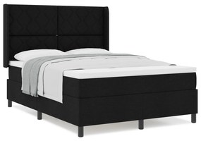vidaXL Κρεβάτι Box Spring με Στρώμα  Μαύρο 140x200 εκ. Υφασμάτινο
