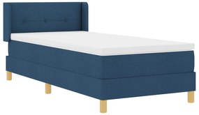 vidaXL Κρεβάτι με Στρώμα σε Μπλε, 100 x 200 εκ, ύφασμα.