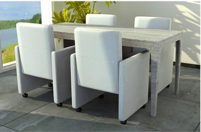 vidaXL Καρέκλες Τραπεζαρίας 4 τεμ. Λευκές από Συνθετικό Δέρμα