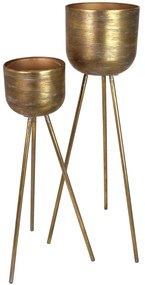 Κασπώ ArteLibre Χρυσό Μέταλλο 26.5x26.5x101cm Σετ 2Τμχ-05153552