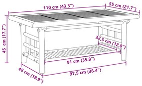 ΤΡΑΠΕΖΑΚΙ ΣΑΛΟΝΙΟΥ 110 X 55 X 45 ΕΚ. ΑΠΟ ΜΠΑΜΠΟΥ 368046