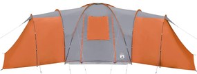 vidaXL Σκηνή Οικογενειακή Θόλος 12 Ατόμων Αδιάβροχη Γκρι/Πορτοκαλί