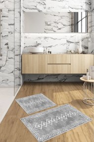 Stewehome Σετ 2 τεμαχίων χαλιών μπάνιου με αντιολισθητική βάση 60x100x6 cm