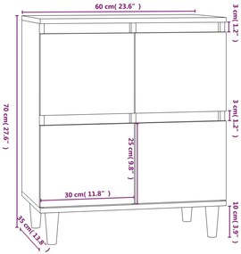 Ντουλάπι Γυαλιστερό Λευκό 60x35x70 εκ. από Επεξεργασμένο Ξύλο - Λευκό