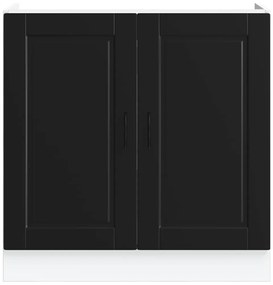 vidaXL Ντουλάπι βάσης νεροχύτη Porto Μαύρο 80x46x81,5 cm