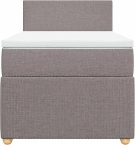vidaXL Κρεβάτι Boxspring με Στρώμα Taupe 80x200 εκ. Υφασμάτινο