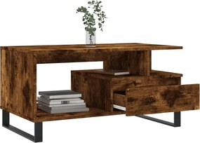 vidaXL Τραπεζάκι Σαλονιού Καπνιστή Δρυς 90x49x45 εκ. Επεξεργασμ. Ξύλο