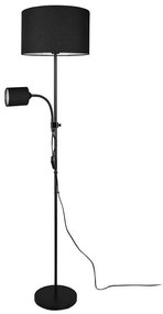 Φωτιστικό Δαπέδου Owen R40192002 1xE27 42W & 1xE14 10W 36x160cm Black RL Lighting Metal, Fabric