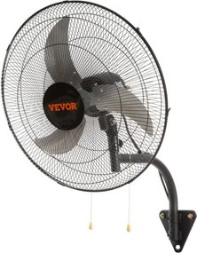 VEVOR Wall Fan Metal 49 cm Ventilation 3 Speeds