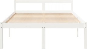vidaXL Κρεβάτι Ηλικιωμένων Λευκό 120x190 εκ. Μασίφ Πεύκο Small Double