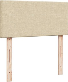 vidaXL Κρεβάτι Boxspring με Στρώμα Κρεμ 90x200 εκ.Υφασμάτινο