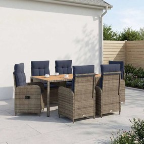 vidaXL Σετ Εξωτερικής Τραπέζης 7 τμχ. Grey and Navy Blue