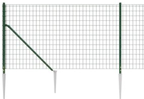 vidaXL Συρματόπλεγμα Περίφραξης Πράσινο 0,8 x 25 μ. με Καρφωτές Βάσεις