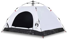 vidaXL Σκηνή Κάμπινγκ 3 Ατόμων Λευκή από Ύφασμα Συσκότισης