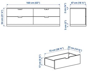 NORDLI συρταριέρα με 4 συρτάρια, 160X54 cm 492.394.96