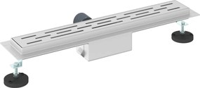 vidaXL Εκροή ντους με σχέδιο γραμμής Ασημί 60 cm Ανοξείδωτο Ατσάλι 304