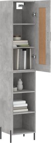 vidaXL Ντουλάπι Γκρι Σκυροδέματος 34,5x34x180 εκ. Επεξεργασμένο Ξύλο